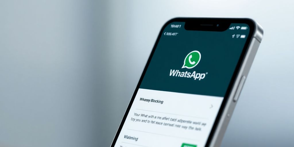 Smartphone mit WhatsApp-Oberfläche und Blockieren-Funktion.